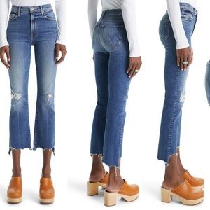 MOTHER JEANS The Insider High Waist Crop Step
Chew Hem Jeans 27